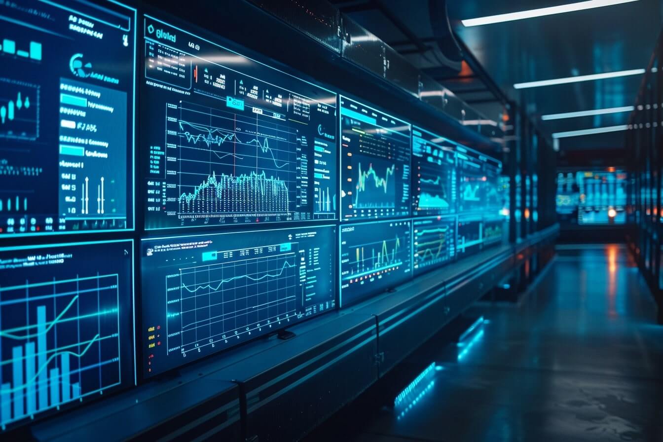 Trader analyzing data